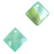 Shell charm round 8mm square 12-14mm Neo mint green